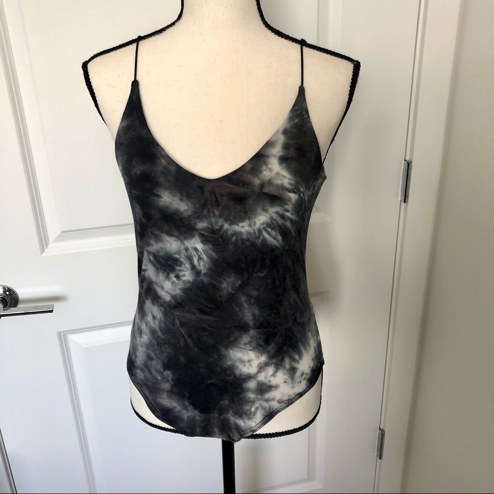 Gray Tie-Dye Bodysuit
